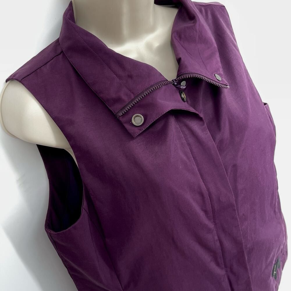 Eileen Fisher Women's Cotton Blend CUSTOM Dog Vest Size MP Zip Purple Eggplant - Picture 9 of 12